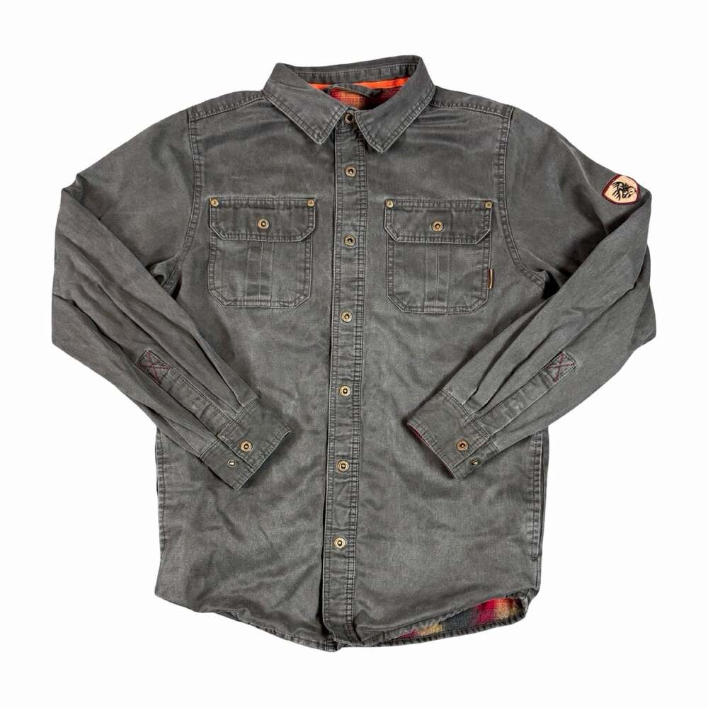 Legendary Whitetails Men’s Gray Lined Button Front Shacket Outdoor Jacket Size S